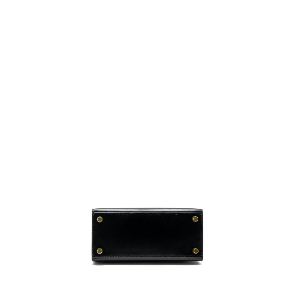 HERMES VINTAGE KELLY 20 BOX CALFSKIN BLACK GHW