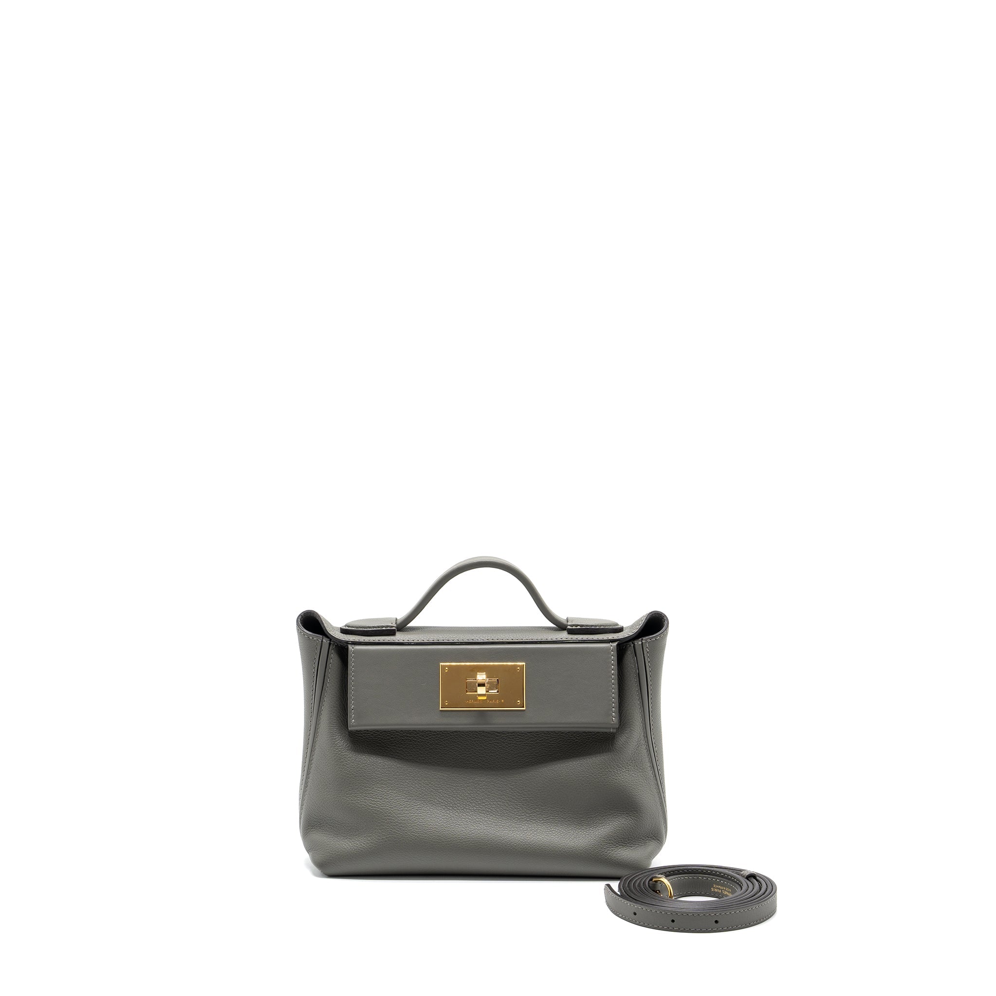HERMES MINI 24/24 2424 - 21 BAG EVERCOLOR/SWIFT GRIS MEYER GHW