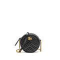 GUCCI GG MARMONT ROUND CROSSBODY BAG CALFSKIN BLACK GHW