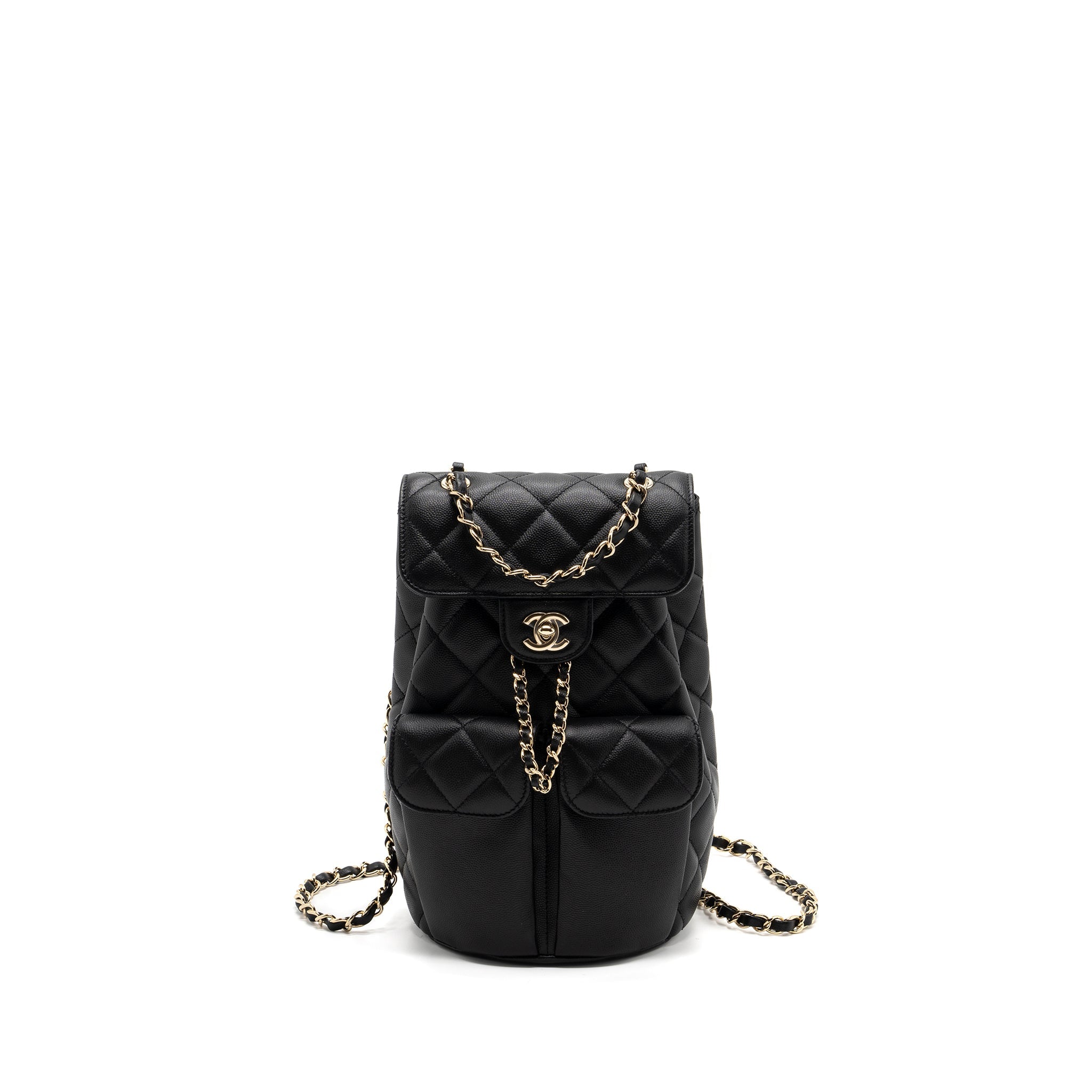 CHANEL 22S MINI BACKPACK CAVIAR BLACK LGHW(MICROCHIP)