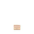 CHANEL QUILTED SMALL CLASSIC FLAP WALLET / CARD HOLDER CALFSKIN IRIDESCENT PINK SHW