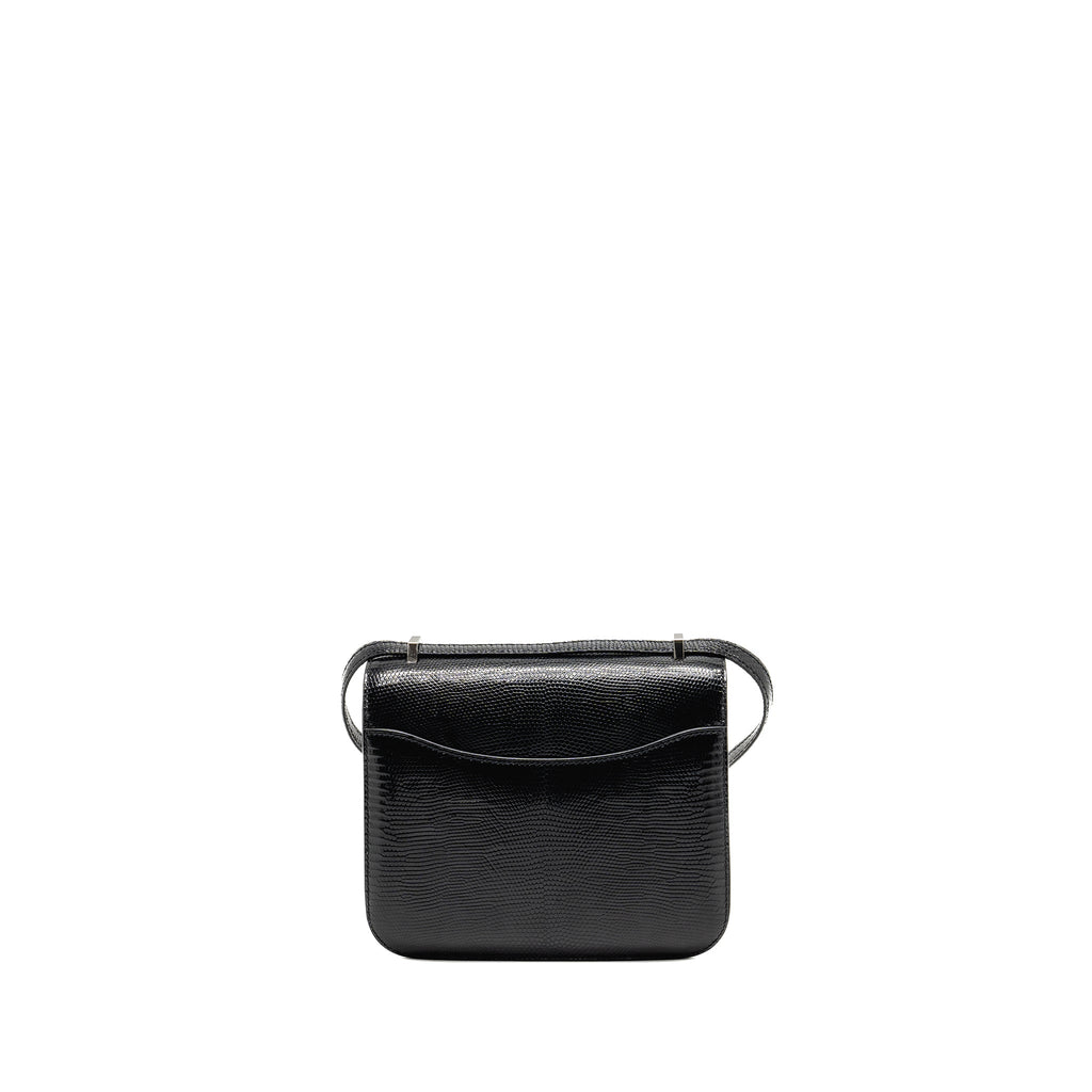 HERMES MINI CONSTANCE LIZARD VARANUS SALVATOR BLACK SHW