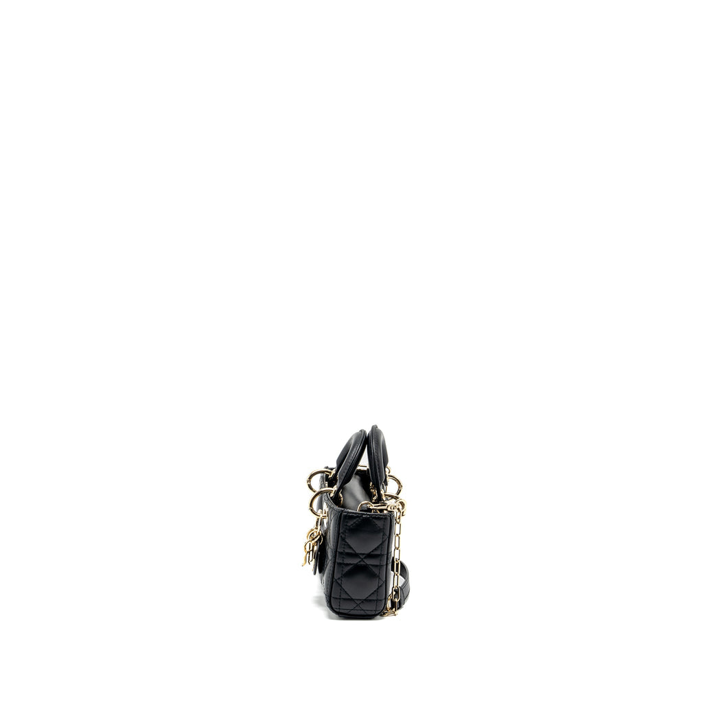 DIOR LADY D-JOY MICRO BAG LAMBSKIN BLACK LGHW