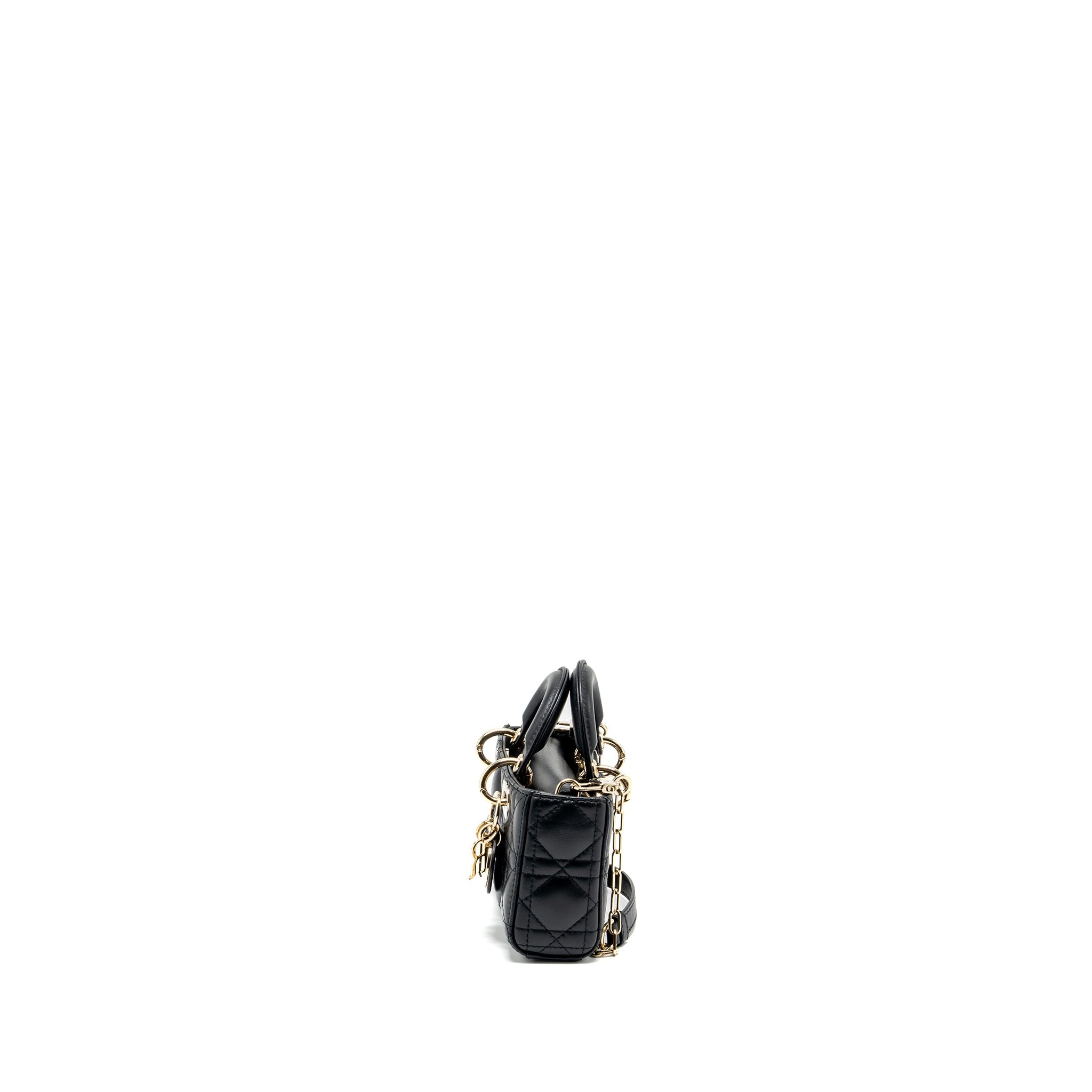 DIOR LADY D-JOY MICRO BAG LAMBSKIN BLACK LGHW