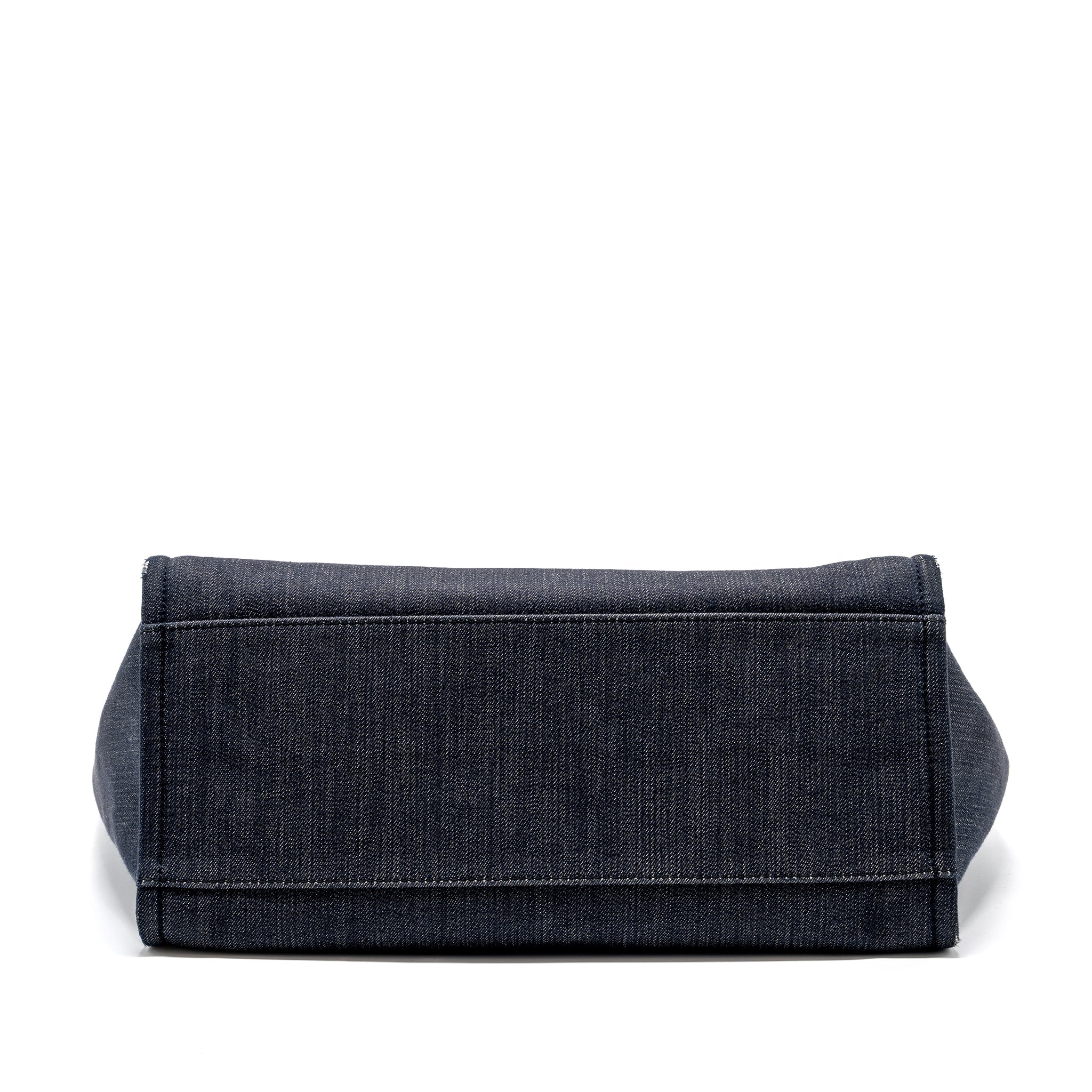 CHANEL DEAUVILLE TOTE BAG CANVAS BLUE DENIM SHW