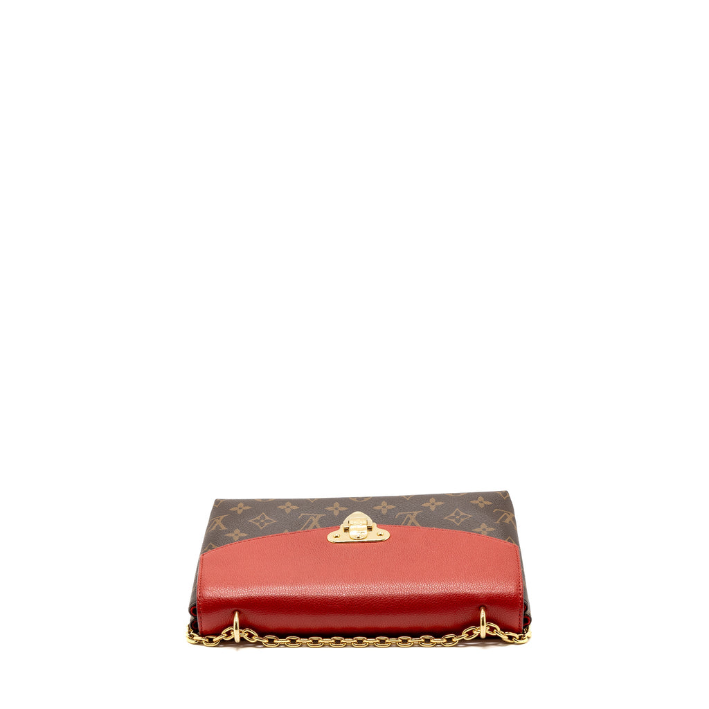 LOUIS VUITTON PALLAS CHAIN BAG MONOGRAM CANVAS/ LEATHER CERISE GHW