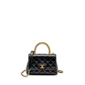 CHANEL METAL TOP HANDLE COCO HANDLE MINI SHINY CALFSKIN BLACK GHW (MICROCHIP)