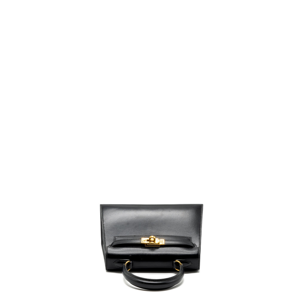 HERMES VINTAGE KELLY 20 BOX CALFSKIN BLACK GHW