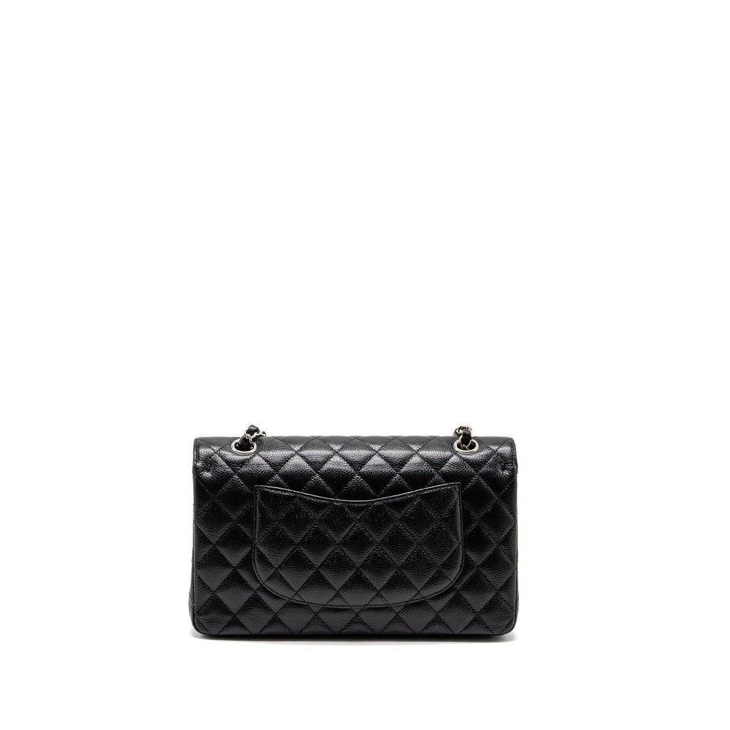 CHANEL MEDIUM CLASSIC DOUBLE FLAP BAG CAVIAR BLACK SHW