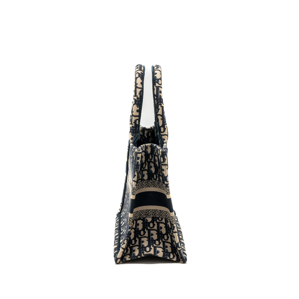 DIOR SMALL BOOK TOTE BLUE OBLIQUE JACQUARD EMBROIDERY