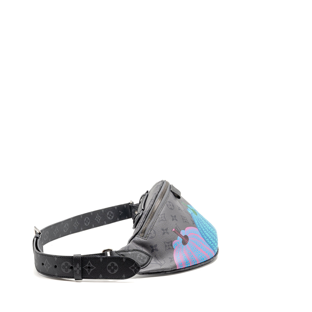 LOUIS VUITTON X YAYOI KUSAMA REVERSE MONOGRAM ECLIPSE MAXI BUMBAG CANVAS GREY/ MULTICOLOUR DARK SILVER HARDWARE