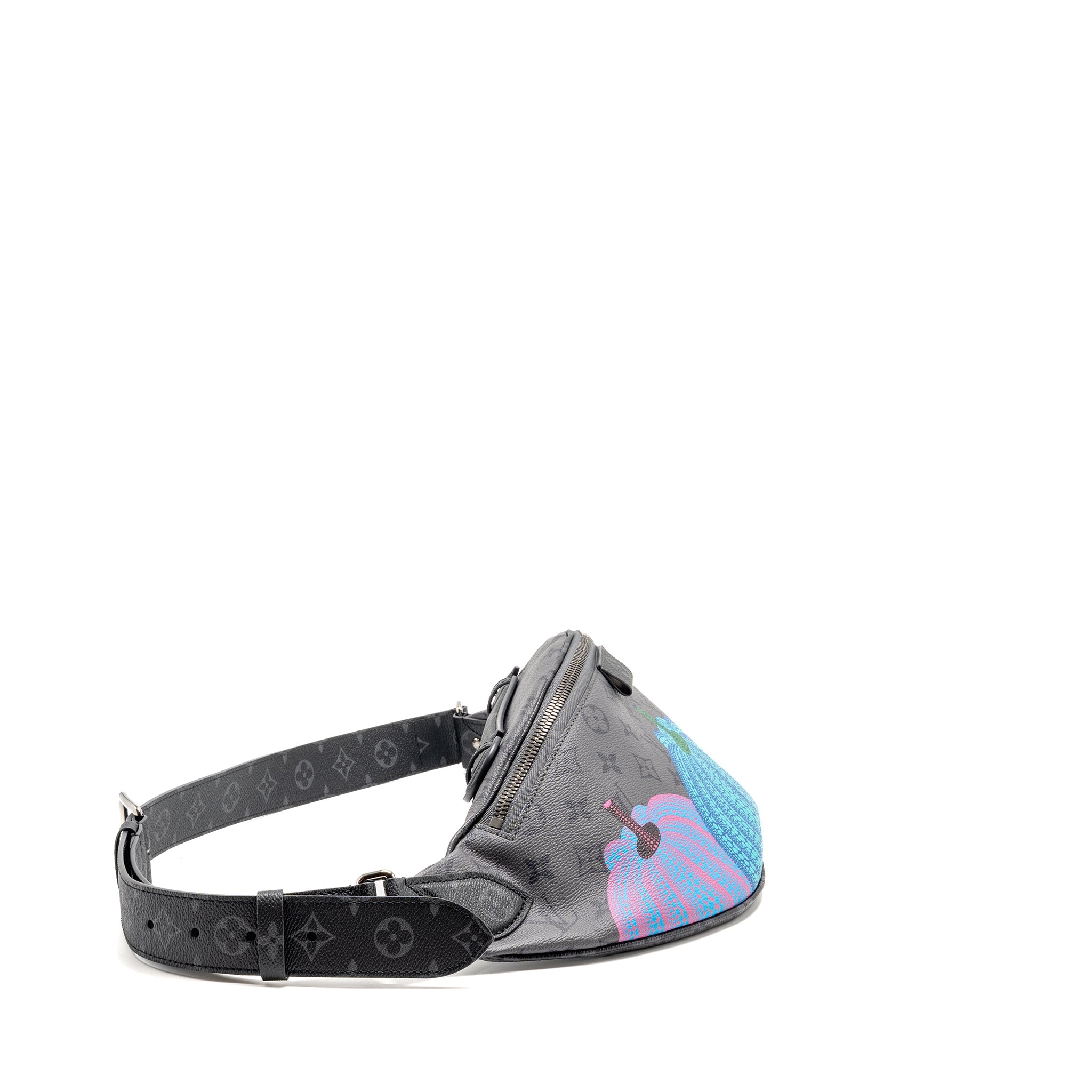 LOUIS VUITTON X YAYOI KUSAMA REVERSE MONOGRAM ECLIPSE MAXI BUMBAG CANVAS GREY/ MULTICOLOUR DARK SILVER HARDWARE