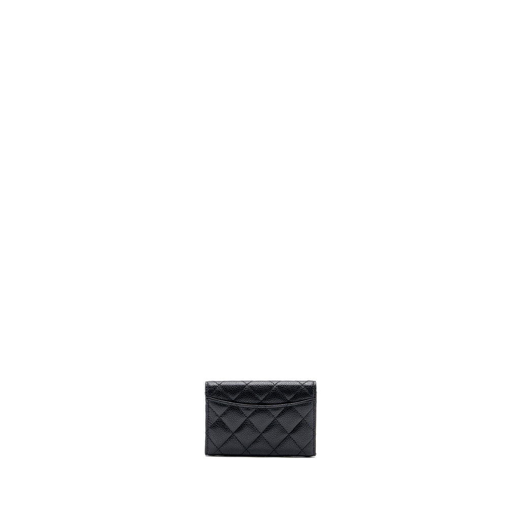 CHANEL CLASSIC FLAP CARD HOLDER CAVIAR BLACK SHW (MICROCHIP)