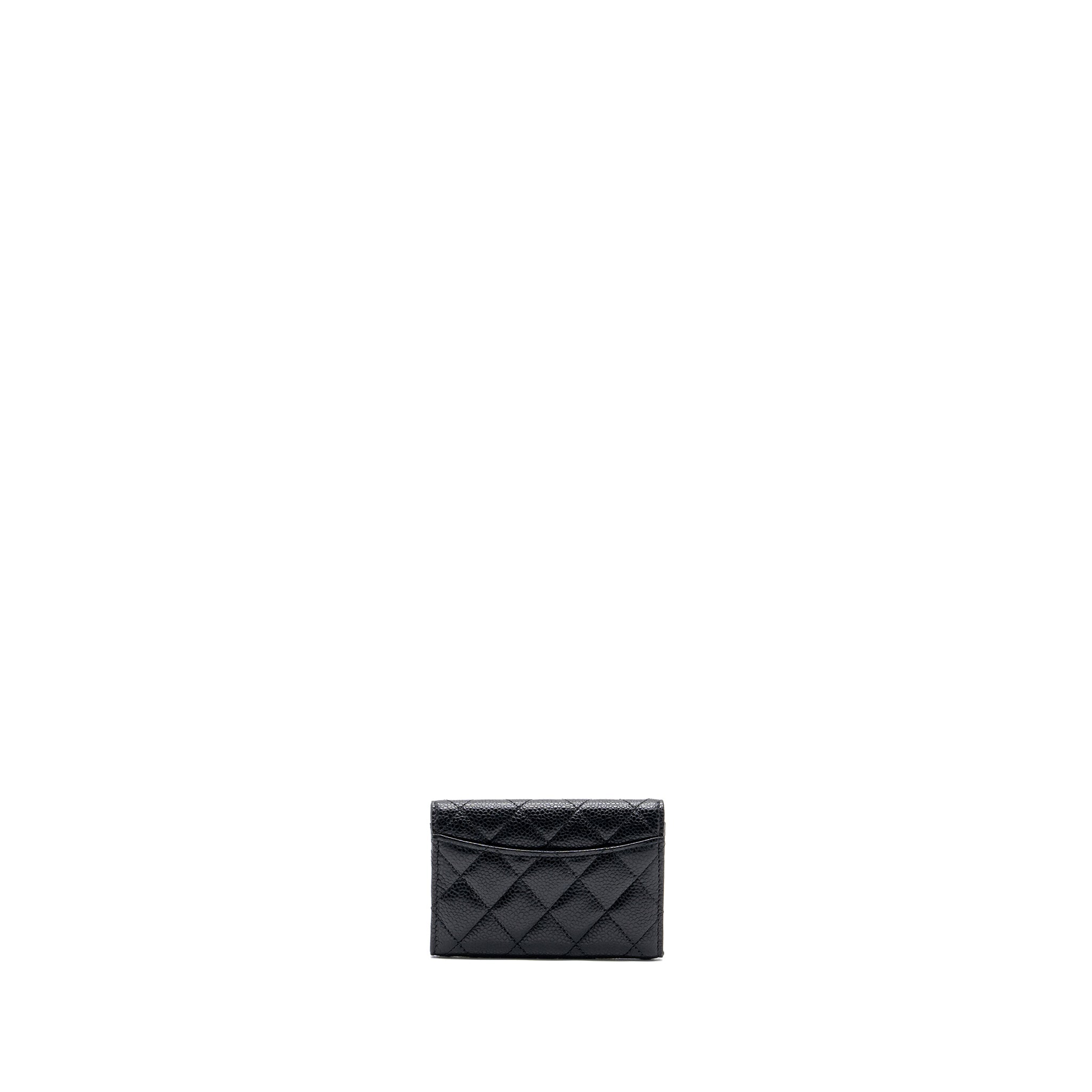 CHANEL CLASSIC FLAP CARD HOLDER CAVIAR BLACK SHW (MICROCHIP)