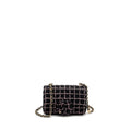 CHANEL 23K FLOWER BOMB MINI RECTANGULAR FLAP BAG TWEED BLACK / PINK LGHW (MICROCHIP)