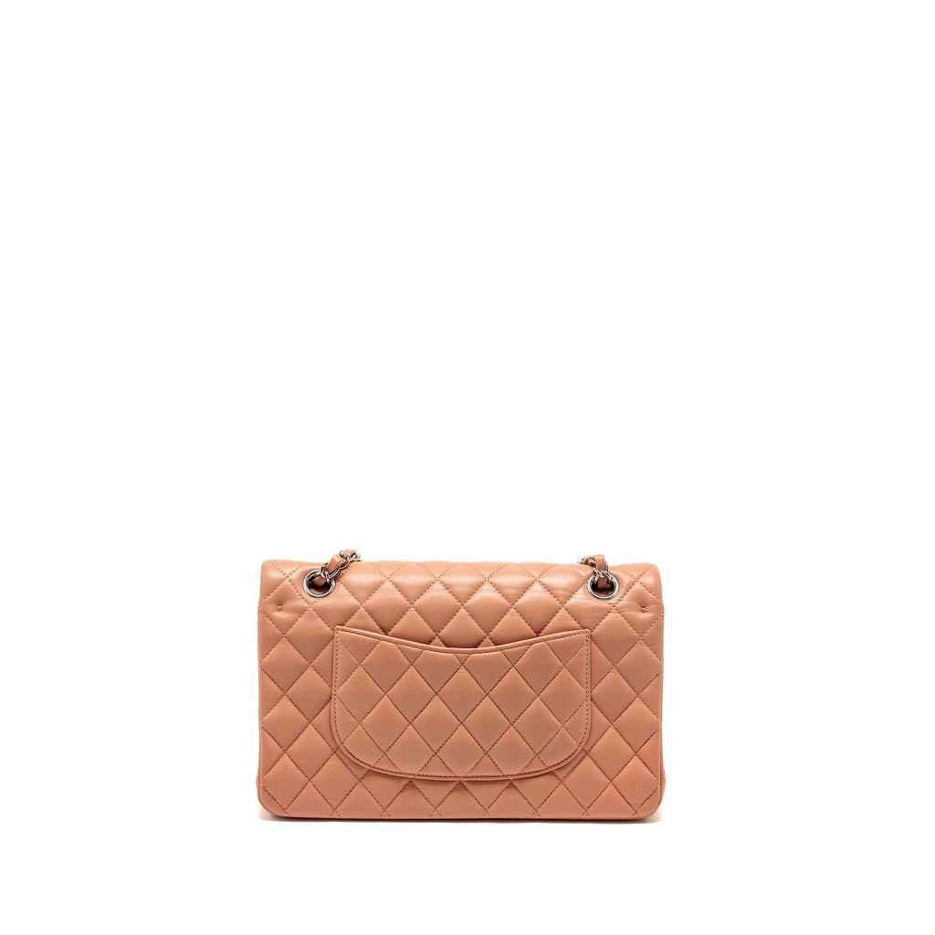 CHANEL MEDIUM CLASSIC DOUBLE FLAP BAG LAMBSKIN PINK SHW (MICROCHIP)
