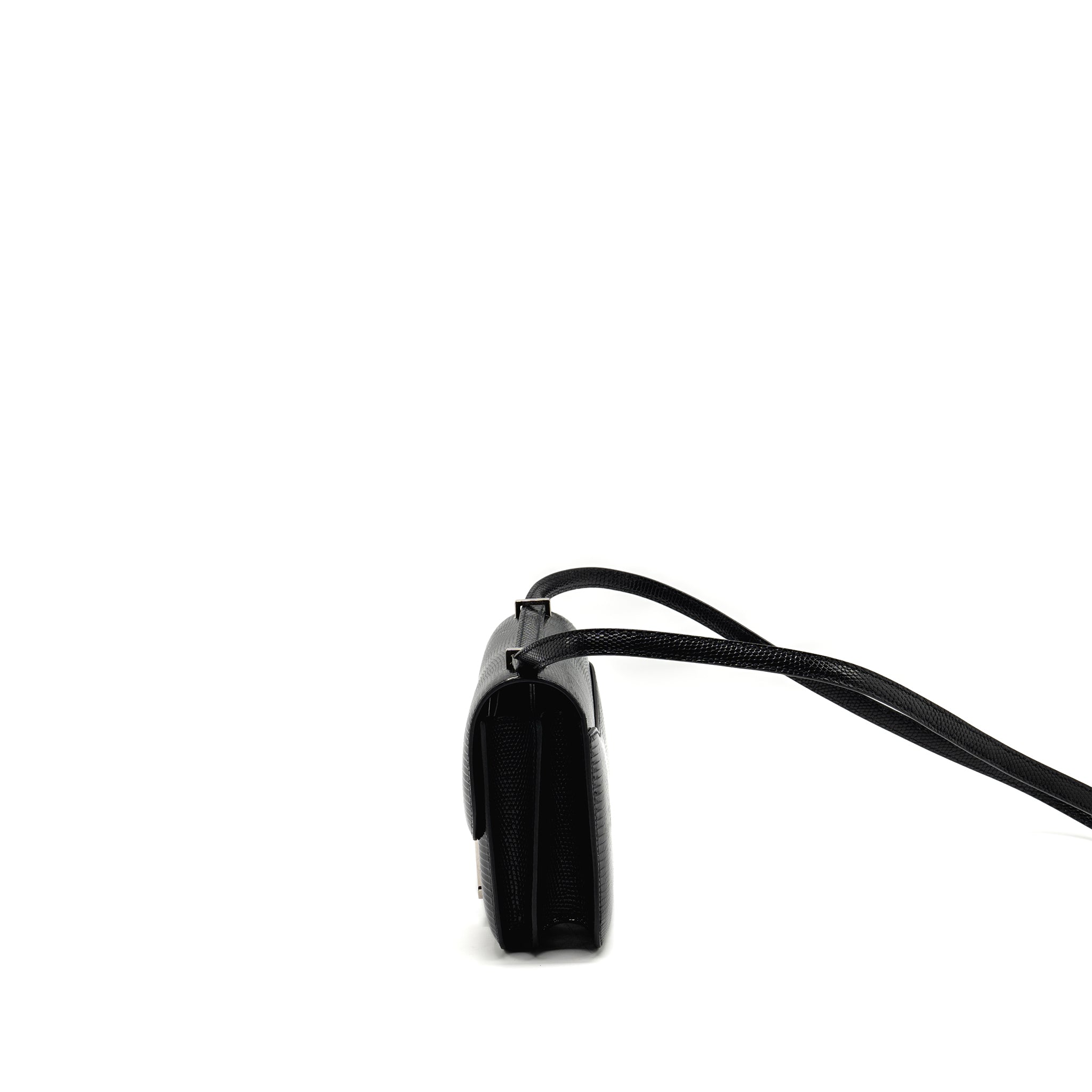 HERMES MINI CONSTANCE LIZARD VARANUS SALVATOR BLACK SHW