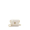 CHANEL SEASONAL SQUARE FLAP BAG LAMBSKIN WHITE GHW (MICROCHIP)