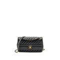 CHANEL SMALL DIAGNOAL FLAP BAG SHINY GOATSKIN BLACK GHW