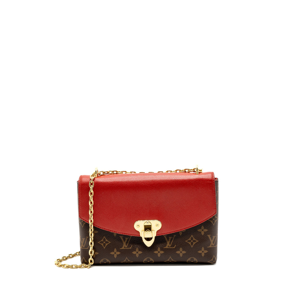 LOUIS VUITTON PALLAS CHAIN BAG MONOGRAM CANVAS/ LEATHER CERISE GHW