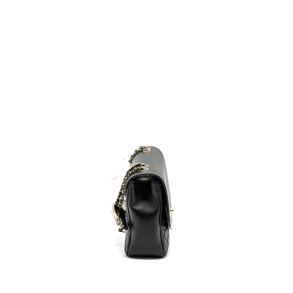 CHANEL ENVELOP FLAP BAG CAVIAR BLACK LGHW