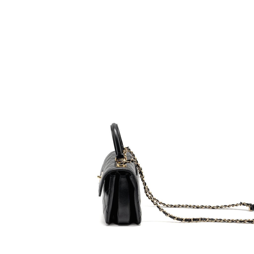CHANEL 24S MINI TRENDY CC LAMBSKIN BLACK LGHW(MICROCHIP)