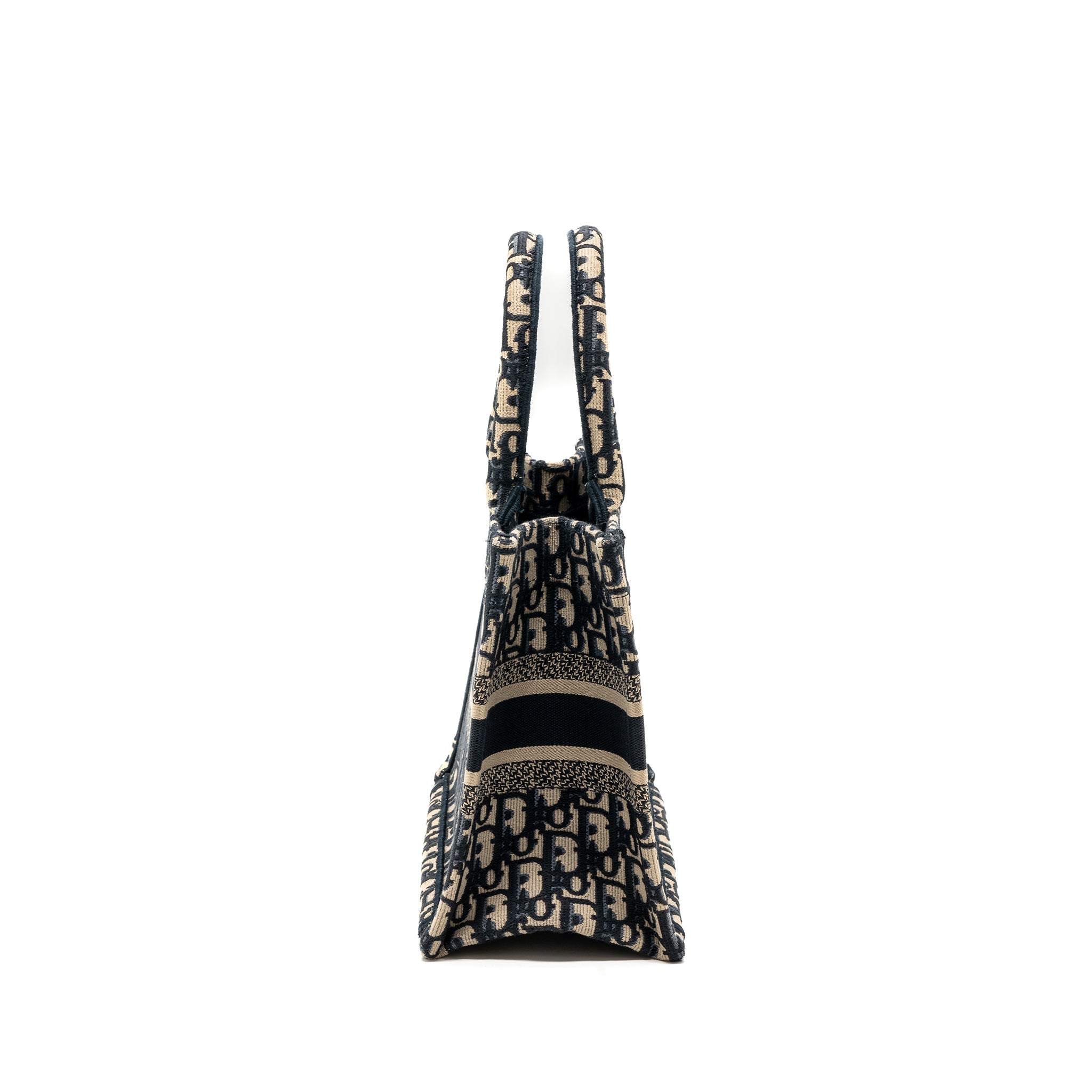 DIOR SMALL BOOK TOTE BLUE OBLIQUE JACQUARD EMBROIDERY