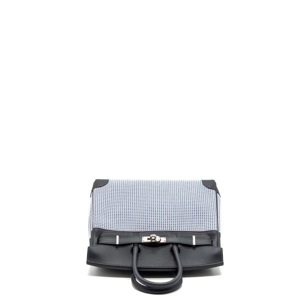 HERMES BIRKIN 25 TOILE QUADRILLE/SWIFT ECRU MAUVE/BLEU BILL/CABAN SHW