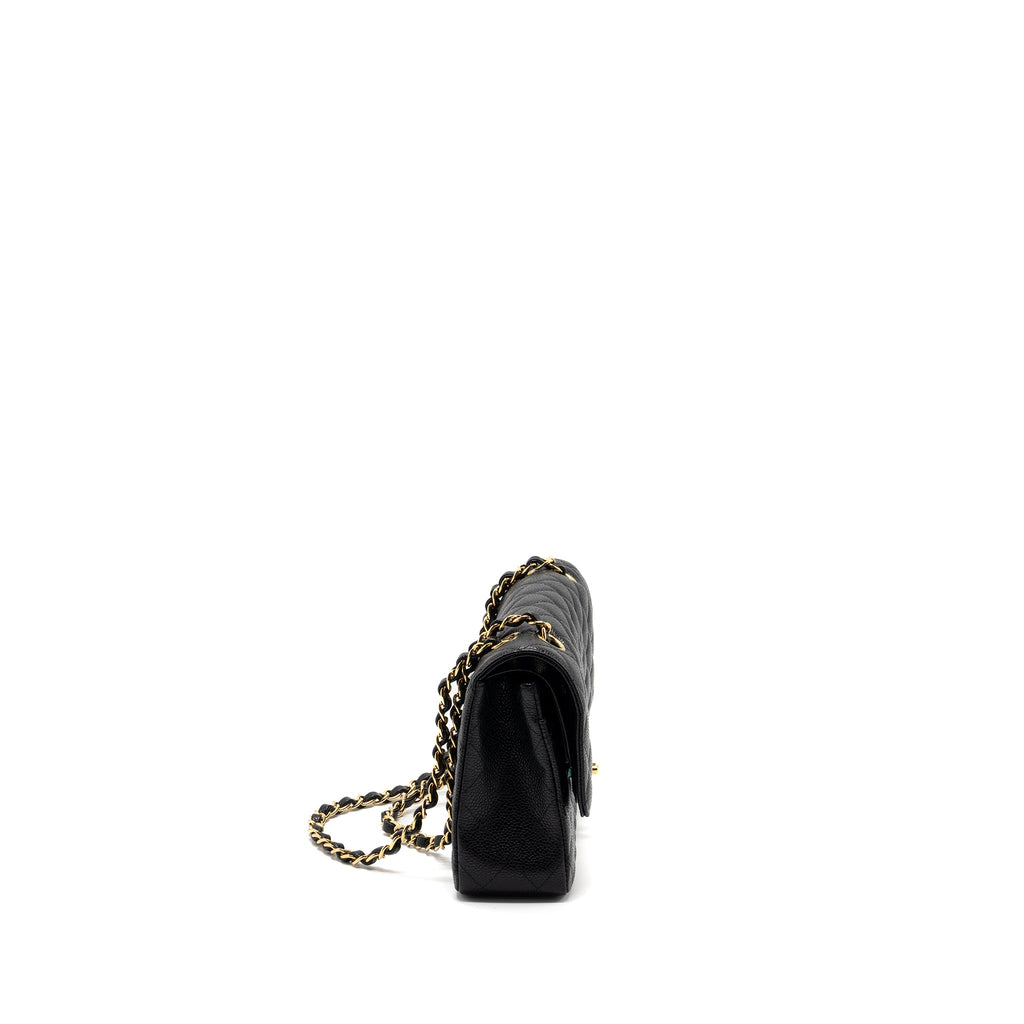 CHANEL MEDIUM CLASSIC DOUBLE FLAP BAG CAVIAR BLACK GHW
