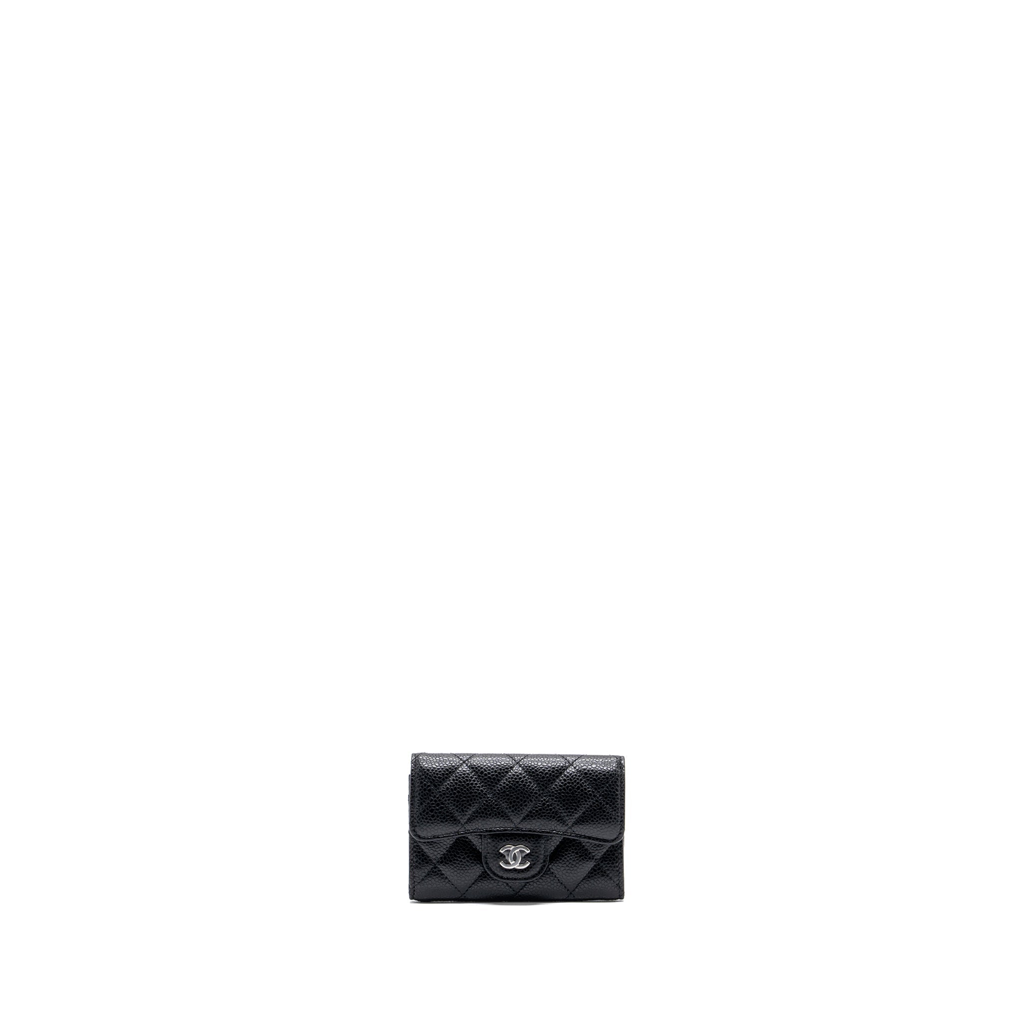 CHANEL CLASSIC FLAP CARD HOLDER CAVIAR BLACK SHW (MICROCHIP)