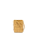 BOTTEGA VENETA SMALL CASSETTE CROSS-BODY BUCKET BAG LAMBSKIN PORRIDGE