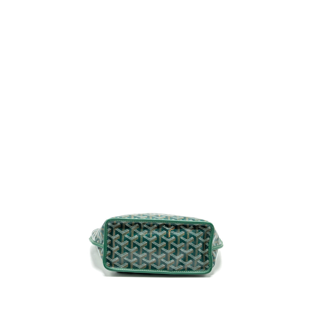 GOYARD MINI ANJOU TOTE BAG GOYARDLINE CANVAS/LEATHER GREEN SHW