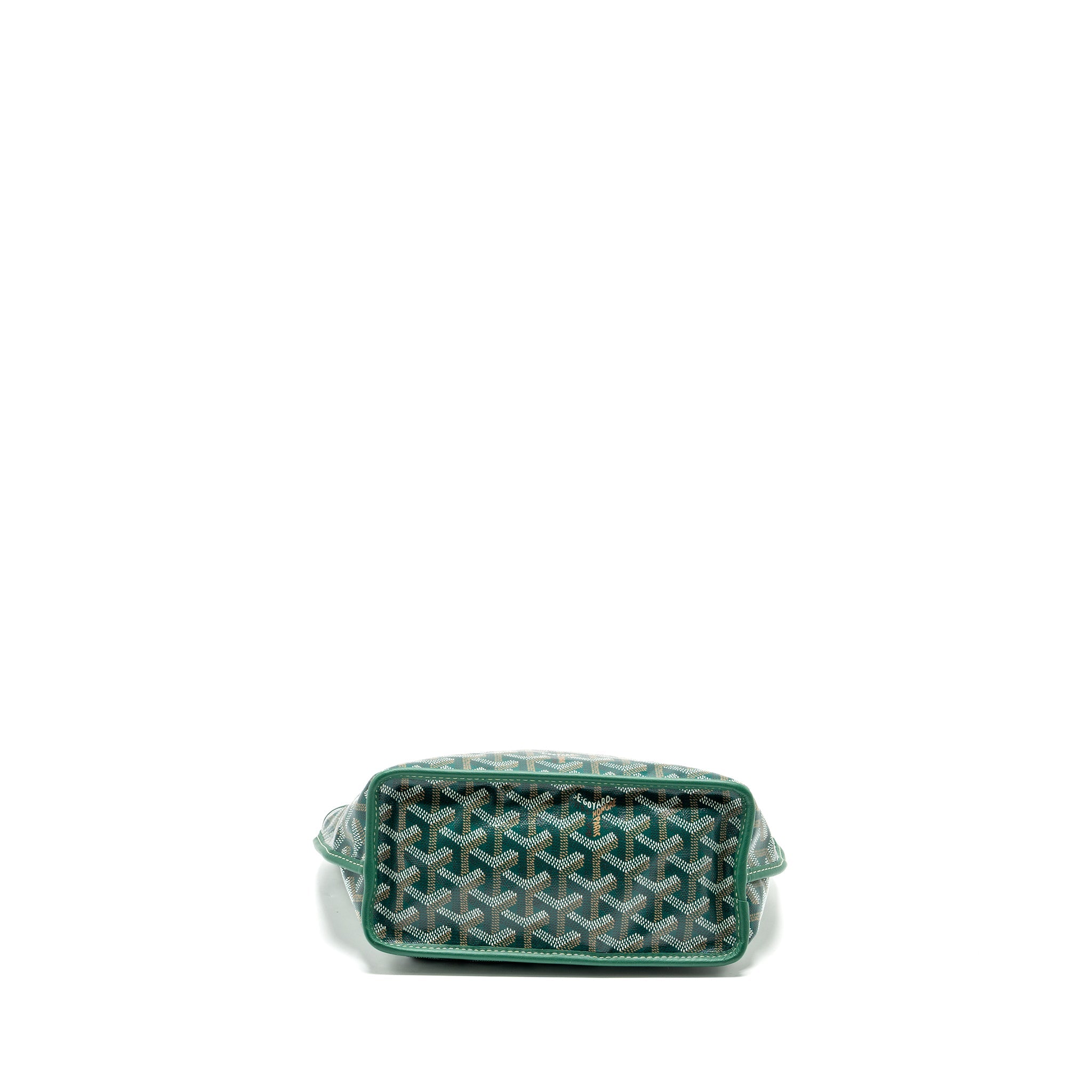GOYARD MINI ANJOU TOTE BAG GOYARDLINE CANVAS/LEATHER GREEN SHW
