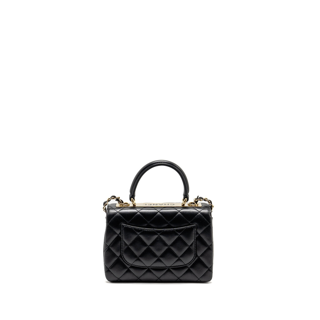 CHANEL 24S MINI TRENDY CC LAMBSKIN BLACK LGHW(MICROCHIP)