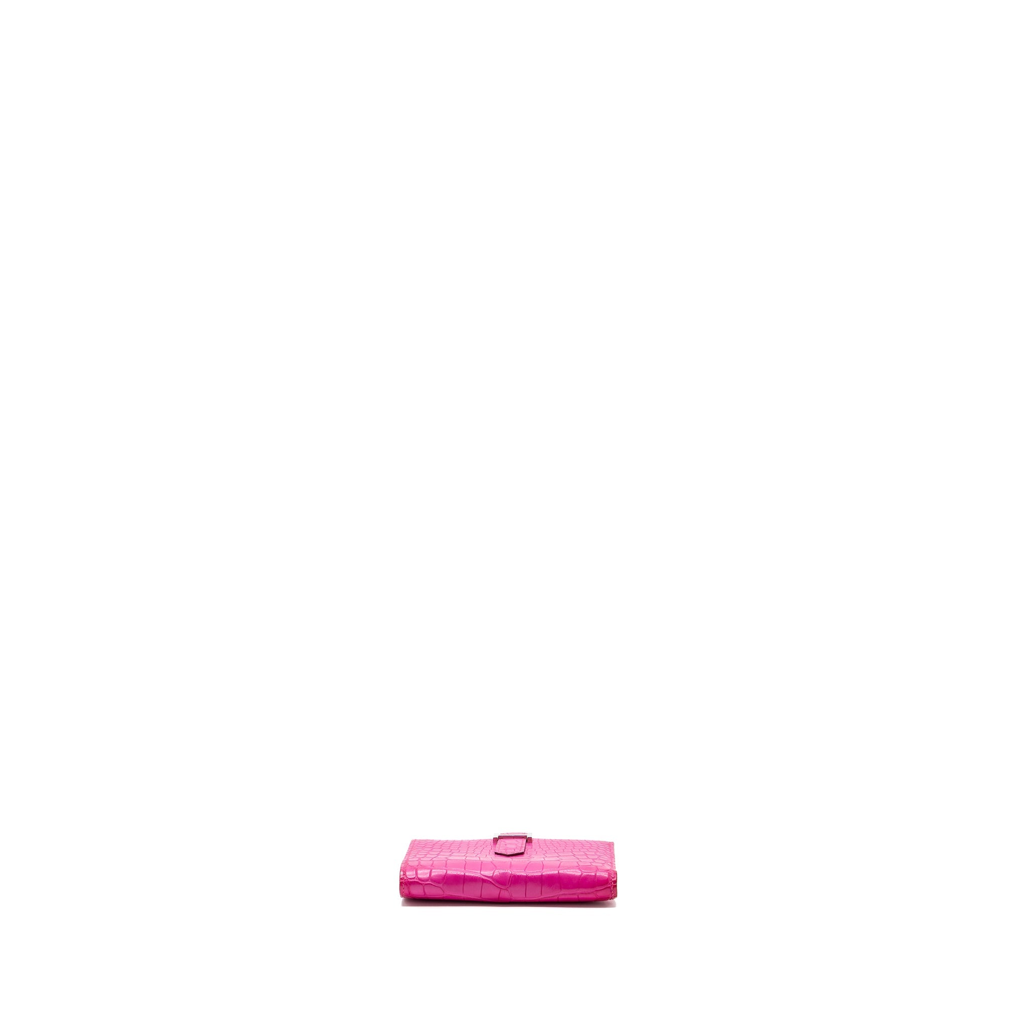 HERMES BEARN WALLET ALLIGATOR MATT PINK SHW