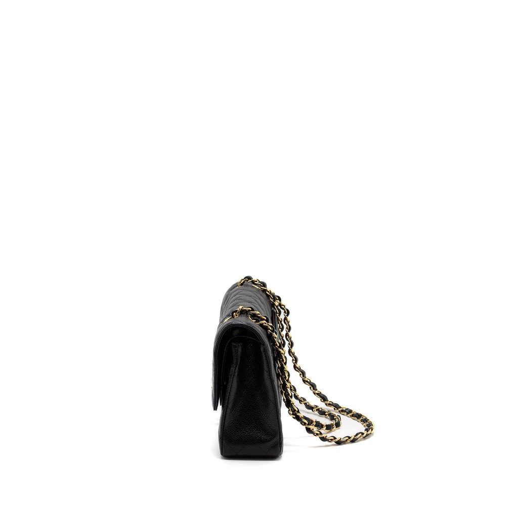CHANEL MEDIUM CLASSIC DOUBLE FLAP BAG CAVIAR BLACK GHW