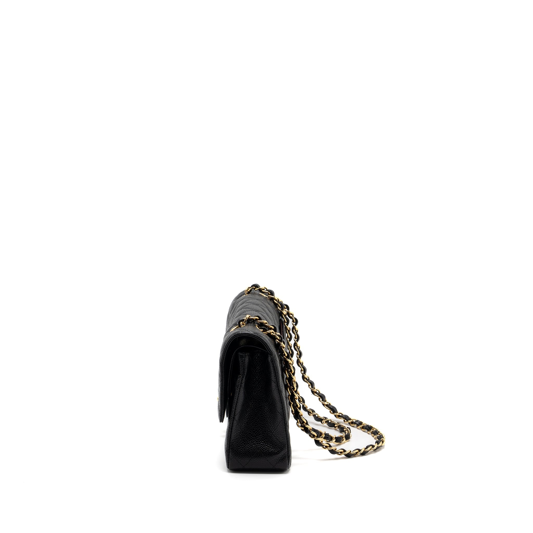 CHANEL MEDIUM CLASSIC DOUBLE FLAP BAG CAVIAR BLACK GHW