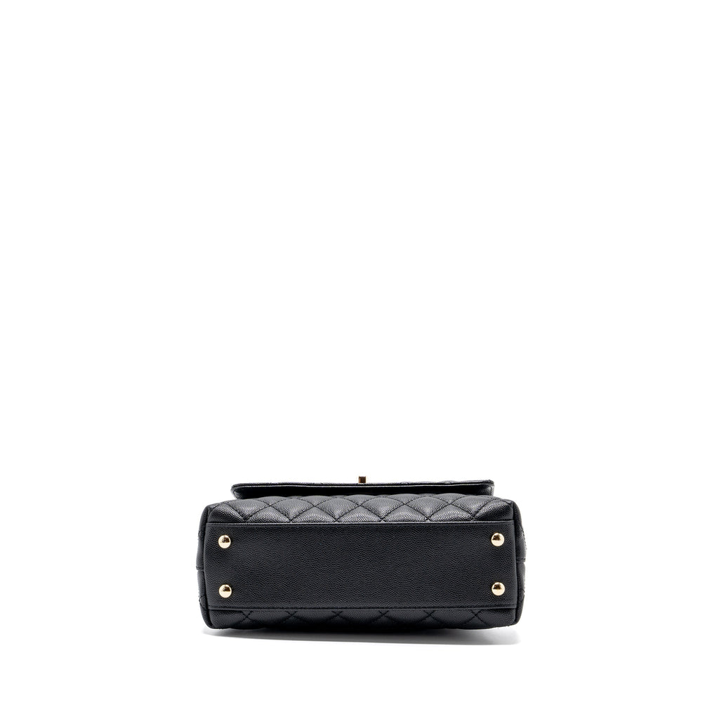 CHANEL SMALL COCO HANDLE CAVIAR BLACK LGHW (MICROCHIP)