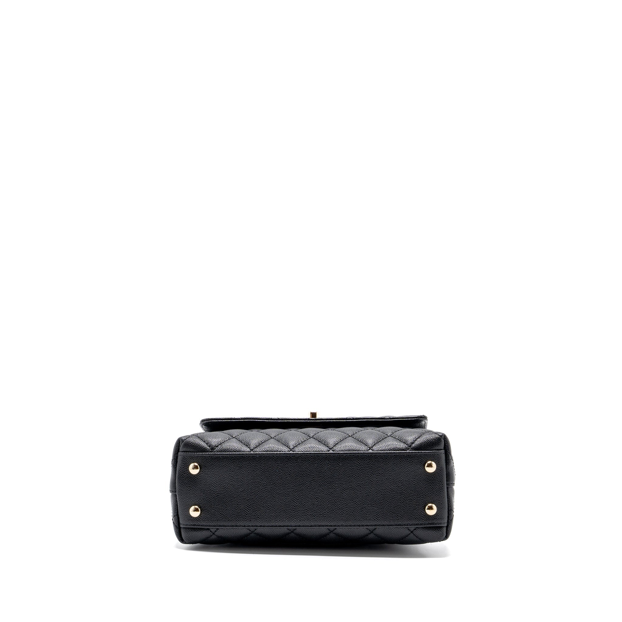 CHANEL SMALL COCO HANDLE CAVIAR BLACK LGHW (MICROCHIP)