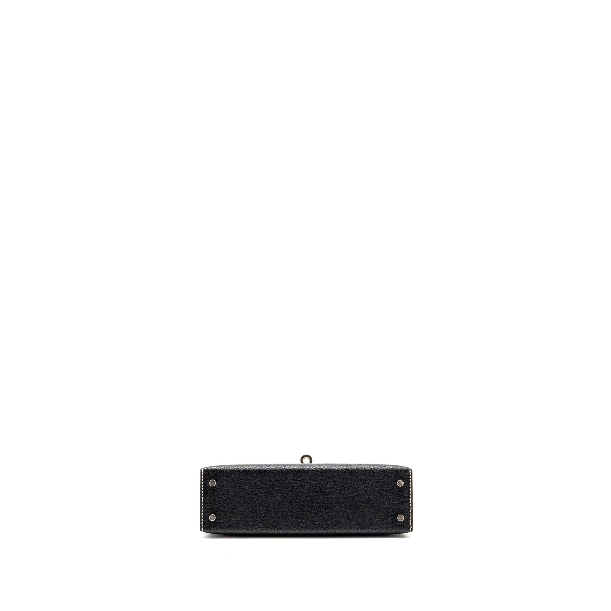 HERMES MINI KELLY II SPECIAL ORDER CHÈVRE MYSORE BLACK/LIME SHW