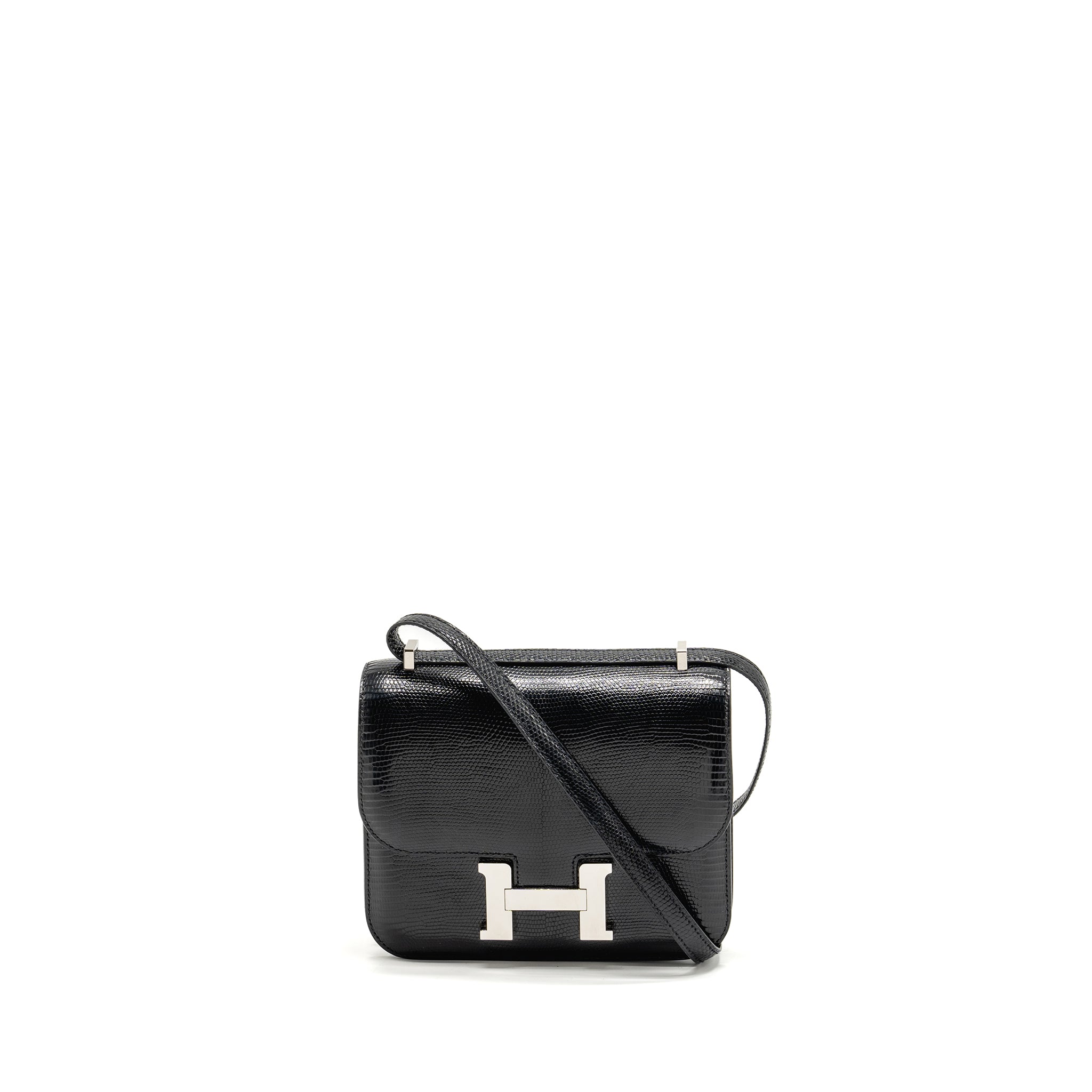 HERMES MINI CONSTANCE LIZARD VARANUS SALVATOR BLACK SHW