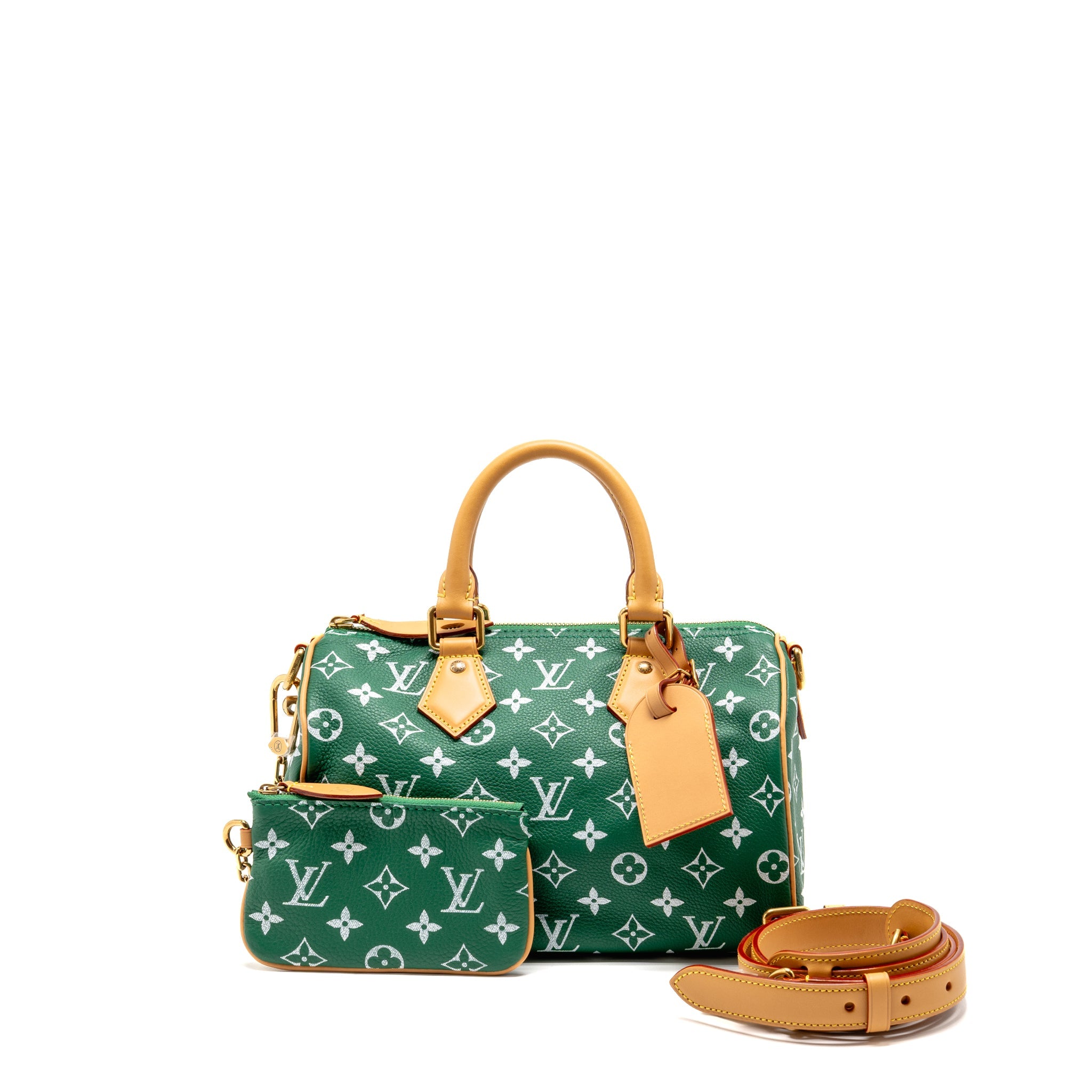LOUIS VUITTON SPEEDY P9 BANDOULIERE 25 SOFT CALFSKIN GREEN GHW