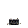 CHANEL MINI RECTANGULAR FLAP BAG CHARMS LIMITED EDITION LAMBSKIN BLACK SILVER/GOLD HARDWARE