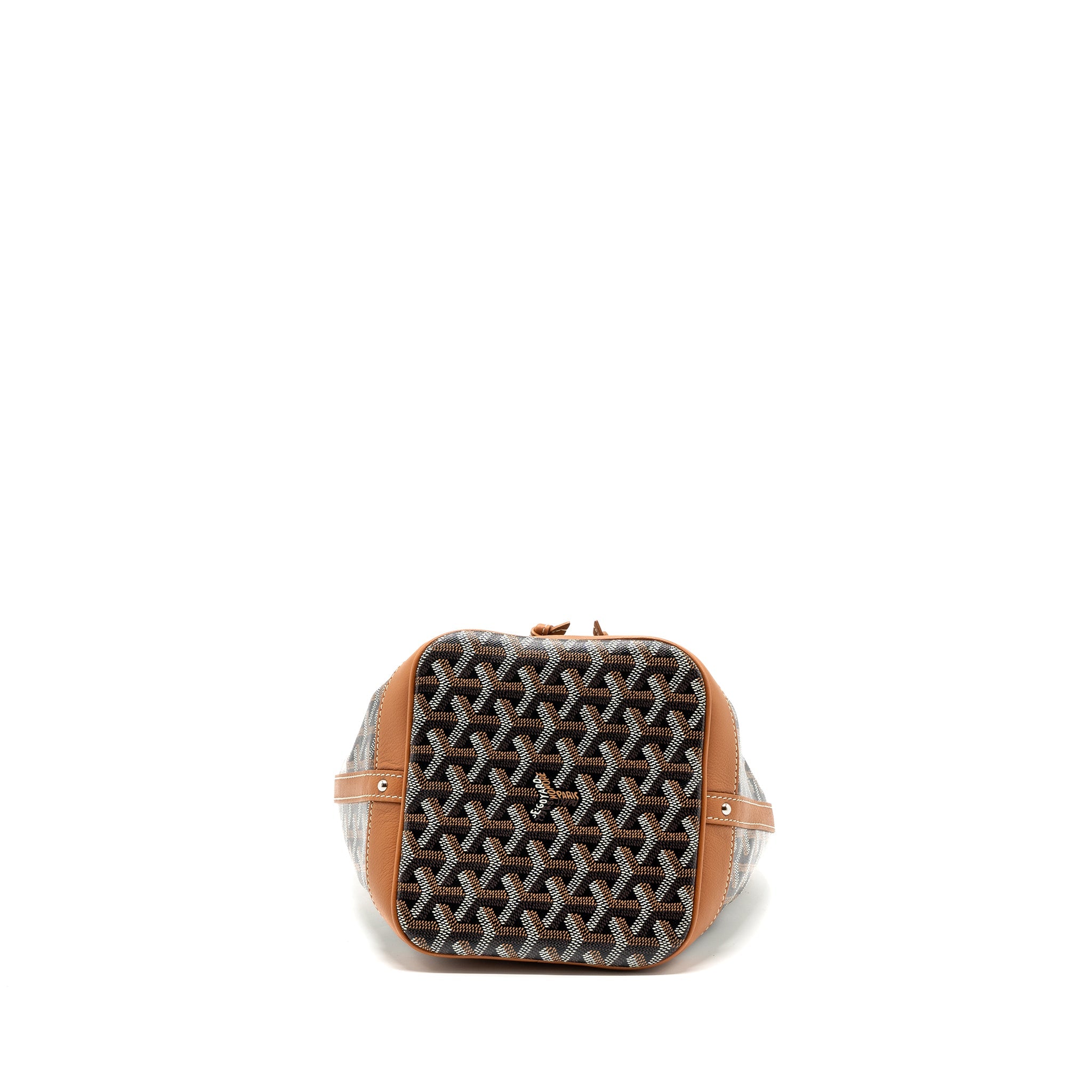 GOYARD PETIT FLOT BUCKET BAG CANVAS/ CALFSKIN BLACK / TAN SHW