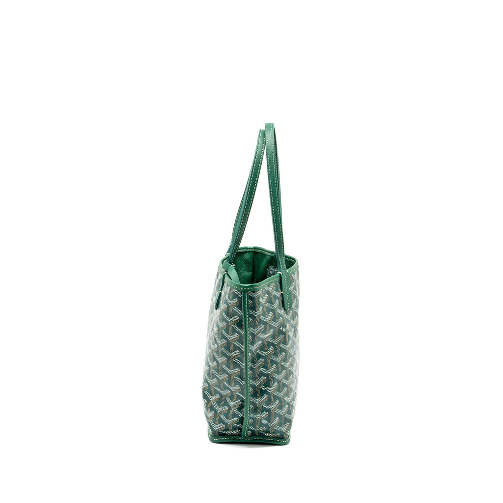GOYARD MINI ANJOU TOTE BAG GOYARDLINE CANVAS/LEATHER GREEN SHW