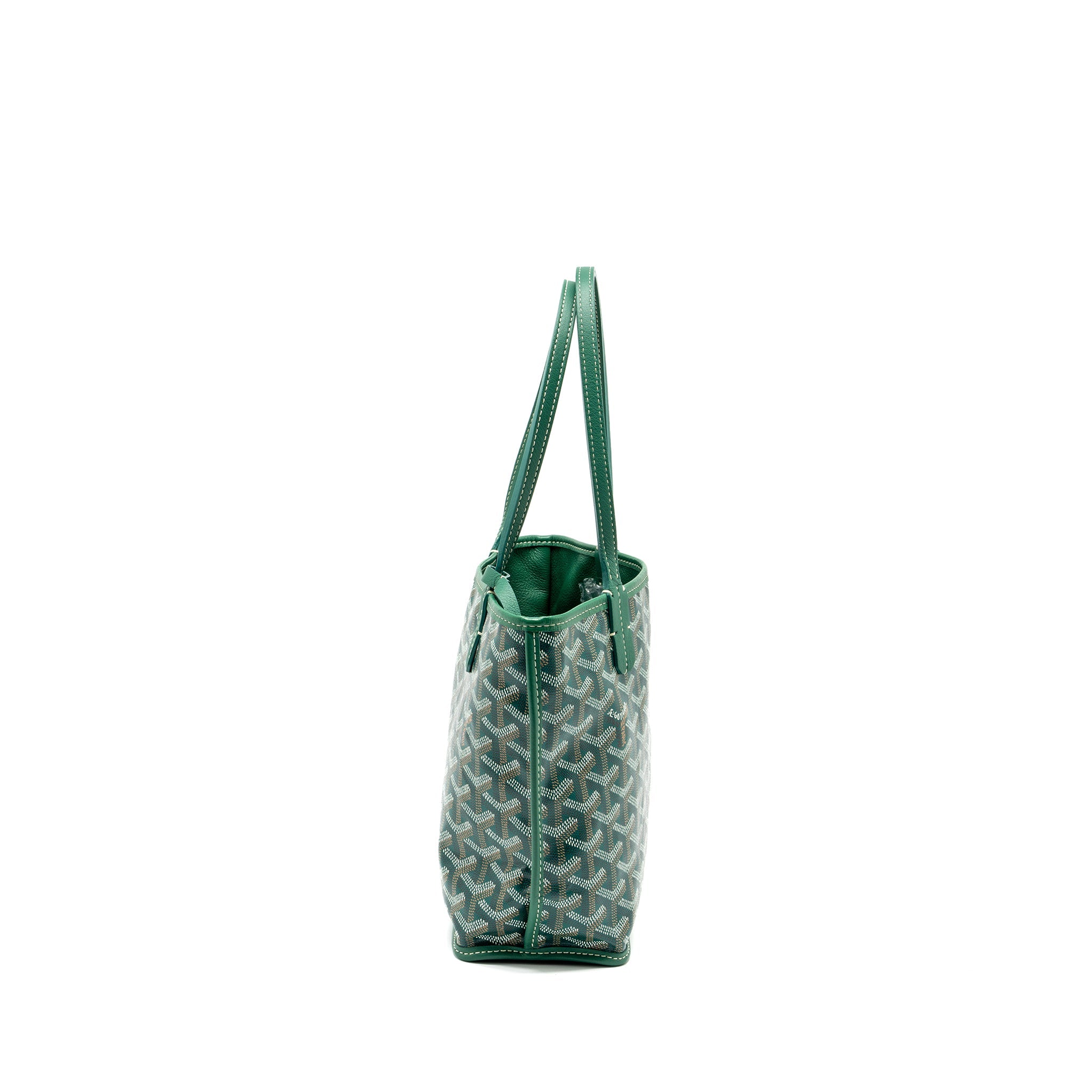 GOYARD MINI ANJOU TOTE BAG GOYARDLINE CANVAS/LEATHER GREEN SHW