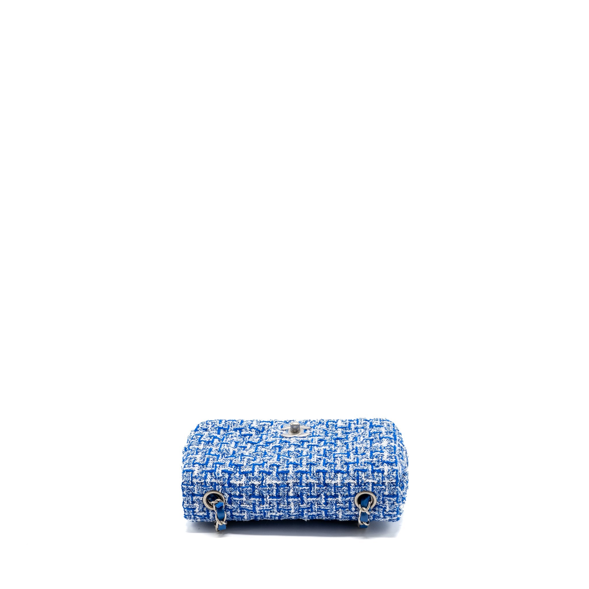 CHANEL MINI RECTANGULAR FLAP TWEED BLUE / MULTICOLOUR SHW (MICROCHIP)