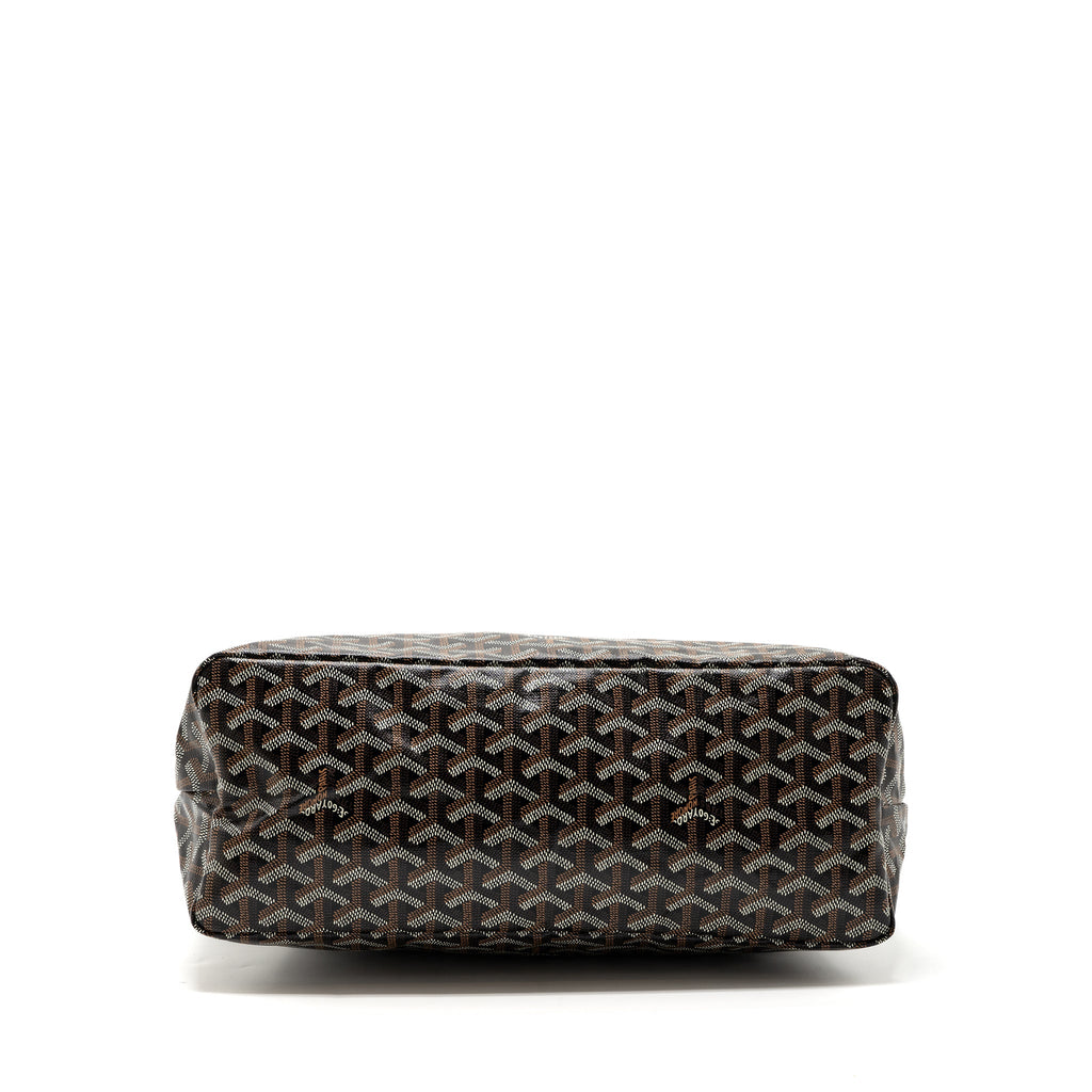 GOYARD BOHEME HOBO BAG CANVAS/ CALFSKIN BLACK/ TAN SHW WITH NECESSAIRE BAG ECRU