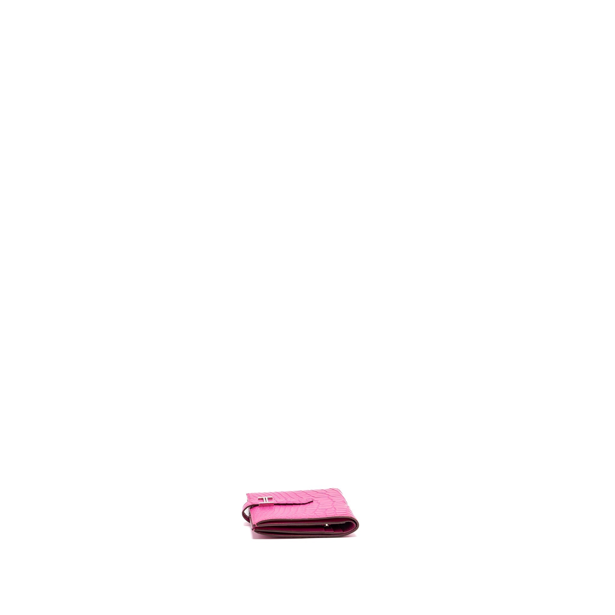 HERMES BEARN WALLET ALLIGATOR MATT PINK SHW
