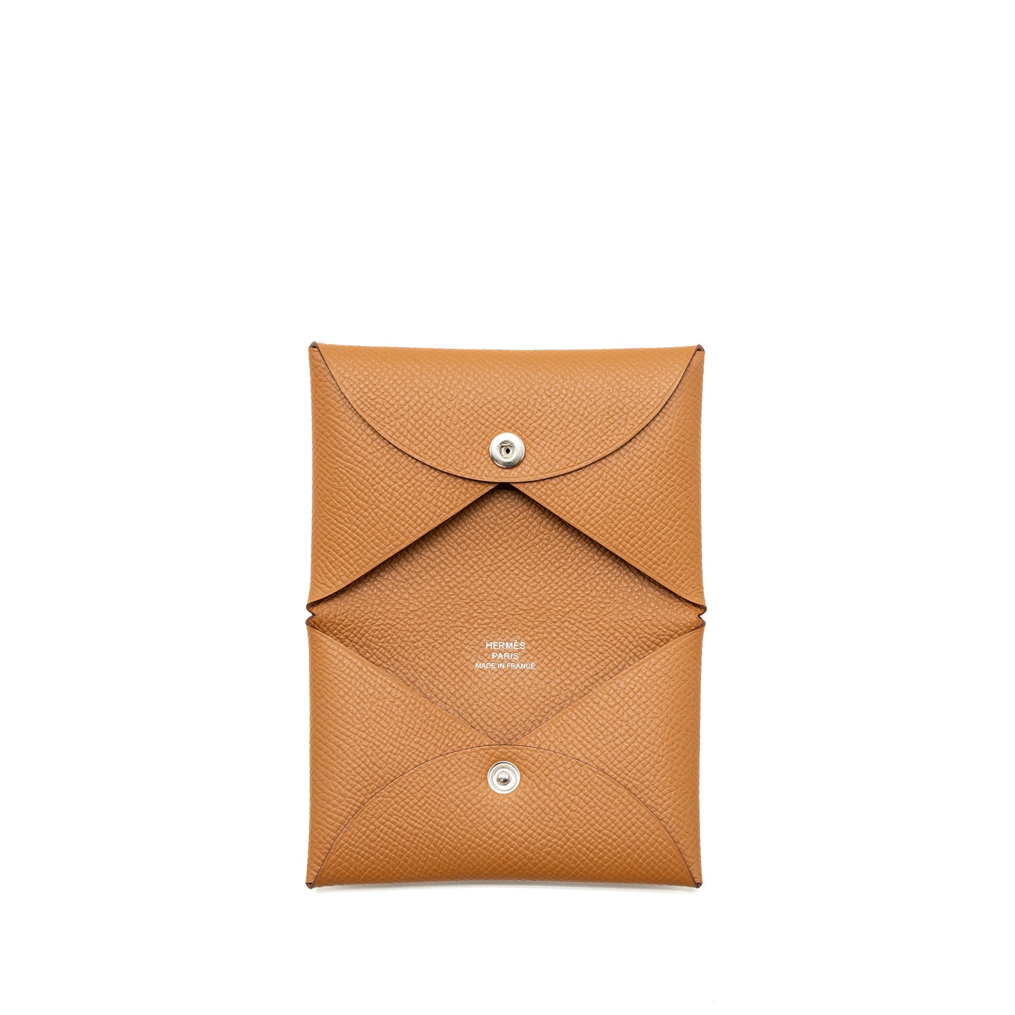 HERMES CALVI CARDHOLDER EPSOM GOLD SHW